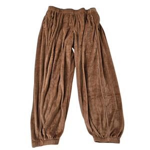 Skims Joggers Womens Large Brown Velour Sweatpants Lounge Comfy Comfort Stretch